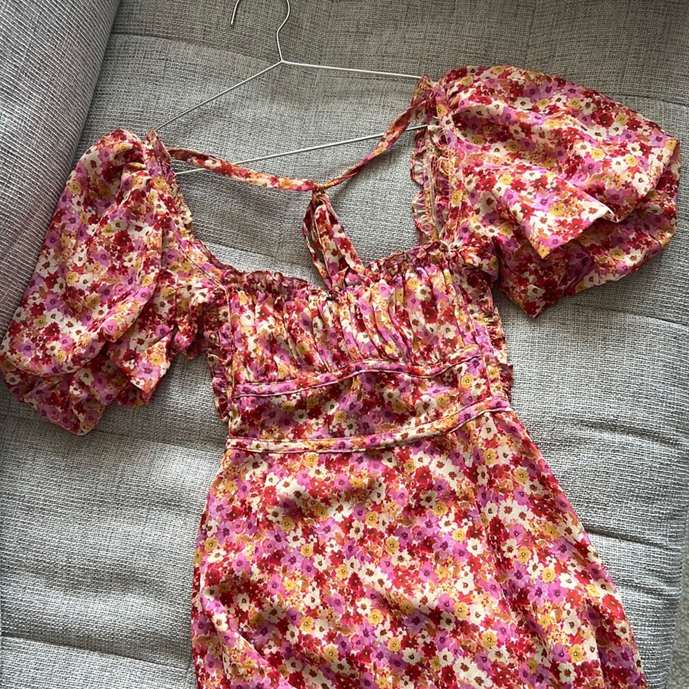 For Love & Lemons Floral Felicia Midi Dress